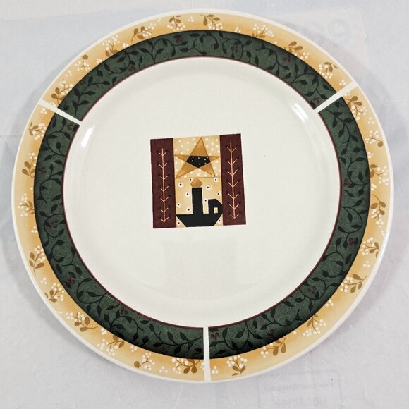 Sakura Majesticware Christmas Patch Stoneware Salad Luncheon Plates – Set of 4 - Picture 14 of 15